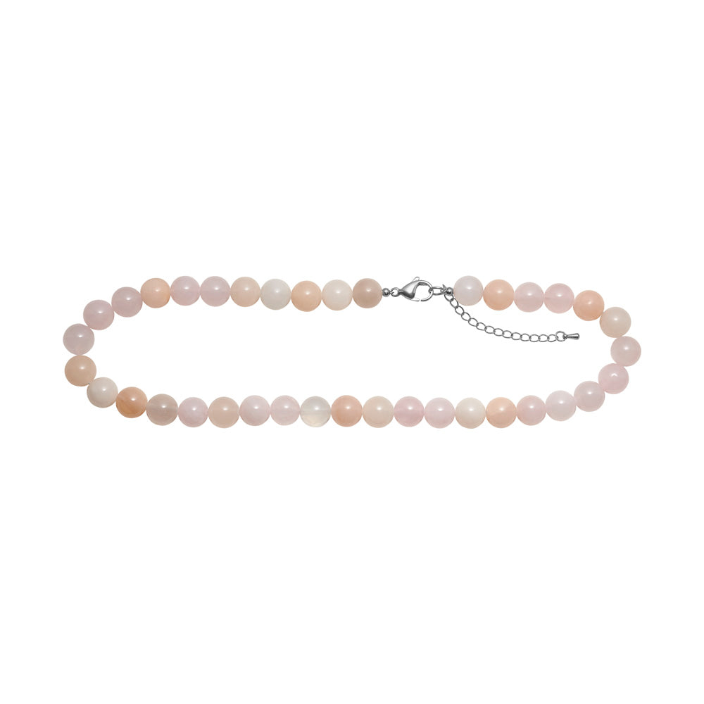 Rosenquarz, Pink Aventurin, Schwammquarz 10mm - Karabinerverschluss 40+5cm