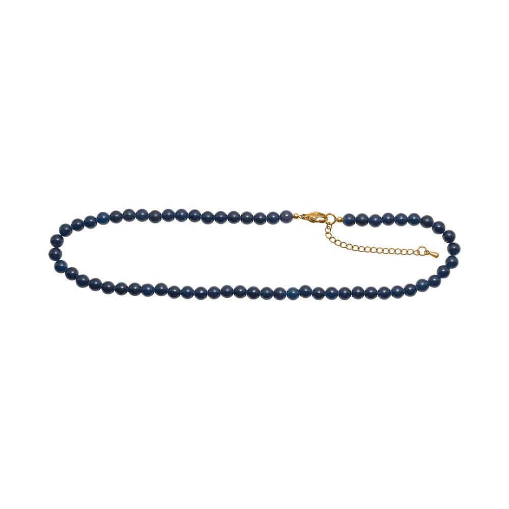 Blauer Schwammquarz 6mm  - Karabinerverschluss 40+5cm